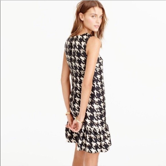 J.CREW Dresses & Skirts - J.Crew Houndstooth 100% Silk Drop Waist Dress 2
